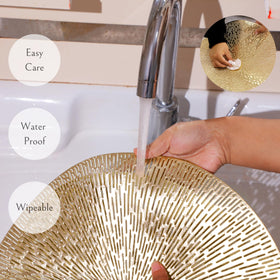 Snowkingdom washable placemats resist stains and simplify storage.