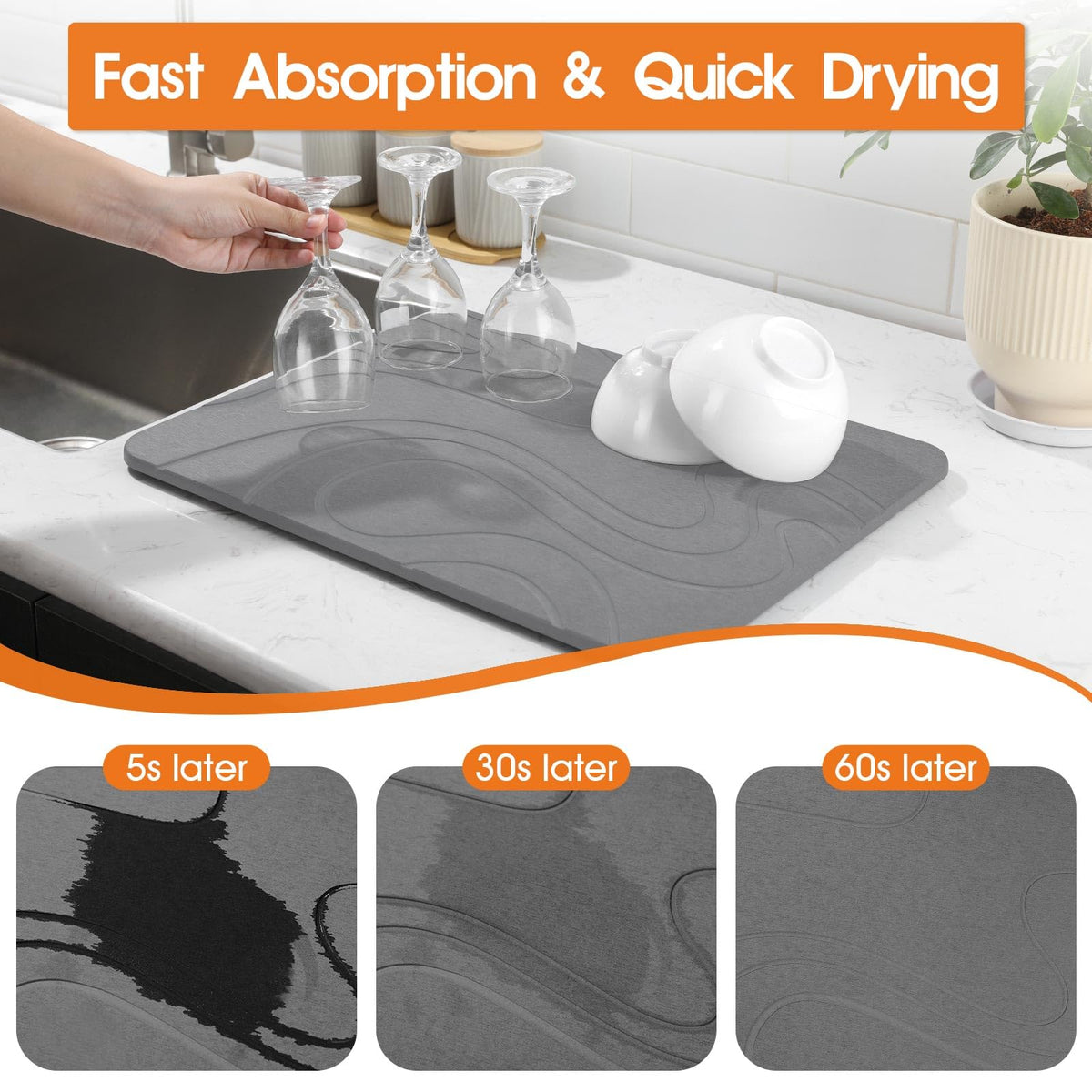 Snuggery diatomaceous earth mat delivers quick water absorption and fast drying