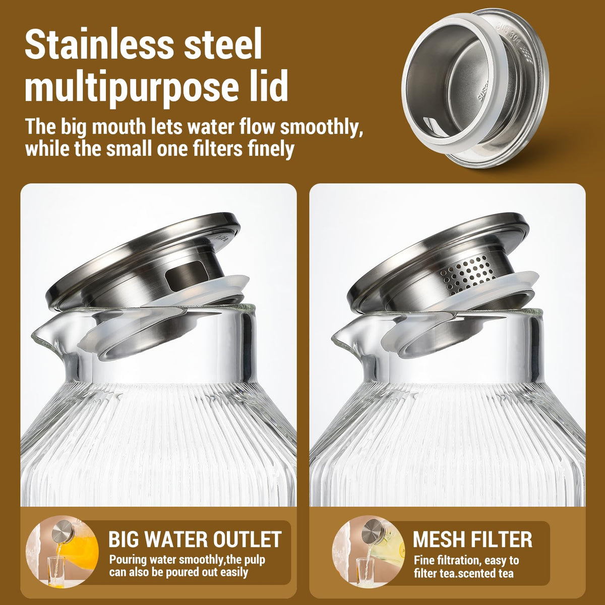 Snuvid square design is ideal for serving beverages to 12–16 guests.
