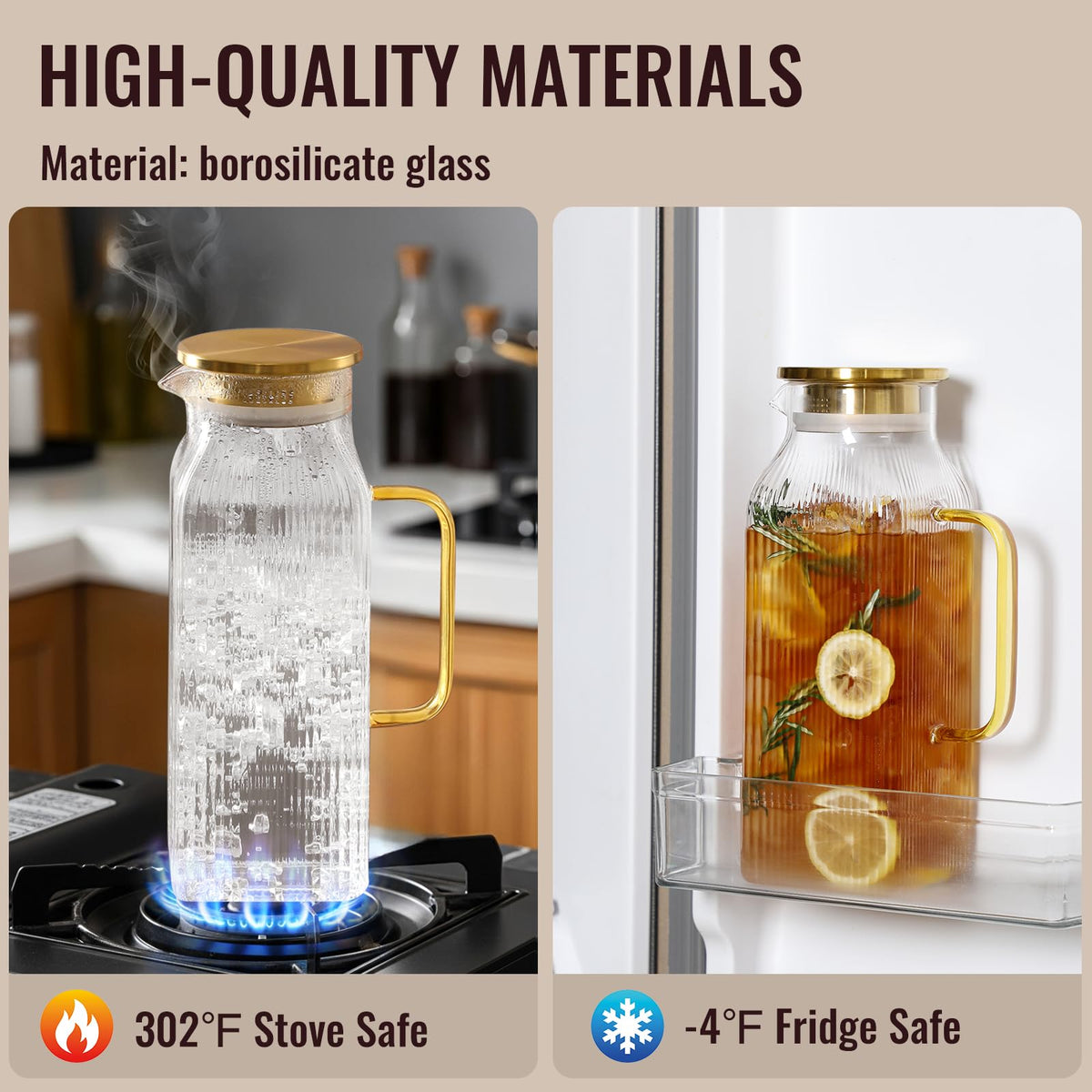 Snuvid 68oz capacity is perfect for serving iced tea or coffee to guests.