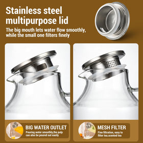 Snuvid pitcher demonstrates controlled pouring from the spout.