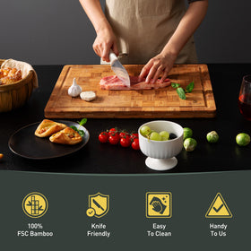 Socisen packaging presents a gift-ready bamboo cutting board.