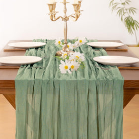 Socomi table runner accents holiday tables with natural, wrinkled charm.