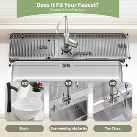 SOCORIA faucet mat includes a dish soap holder for easy access.