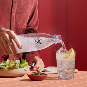 Sodastream dishwasher-safe black bottle for simple cleanups.