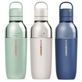 Carrying loop on Sodastream bottle enables easy transport during travel