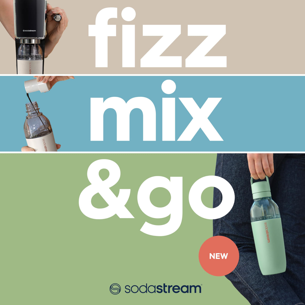Storm color option highlighted on the Fizz & Go bottle for stylish hydration