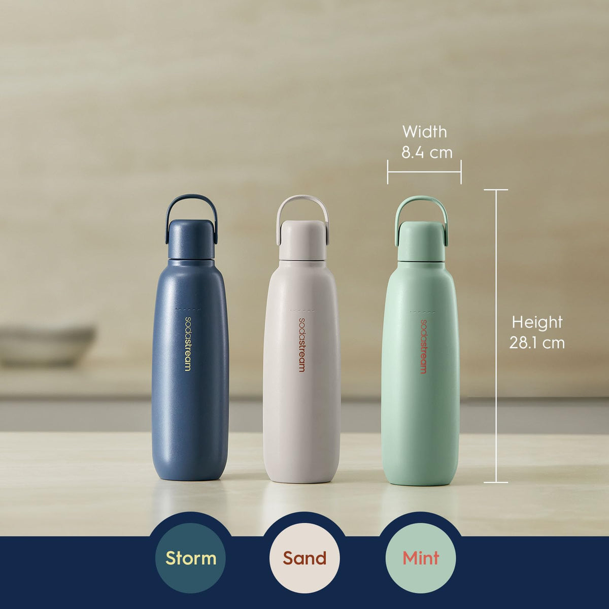 Bubbles exit the Sodastream Fizz & Go Storm bottle as you carbonate beverages.