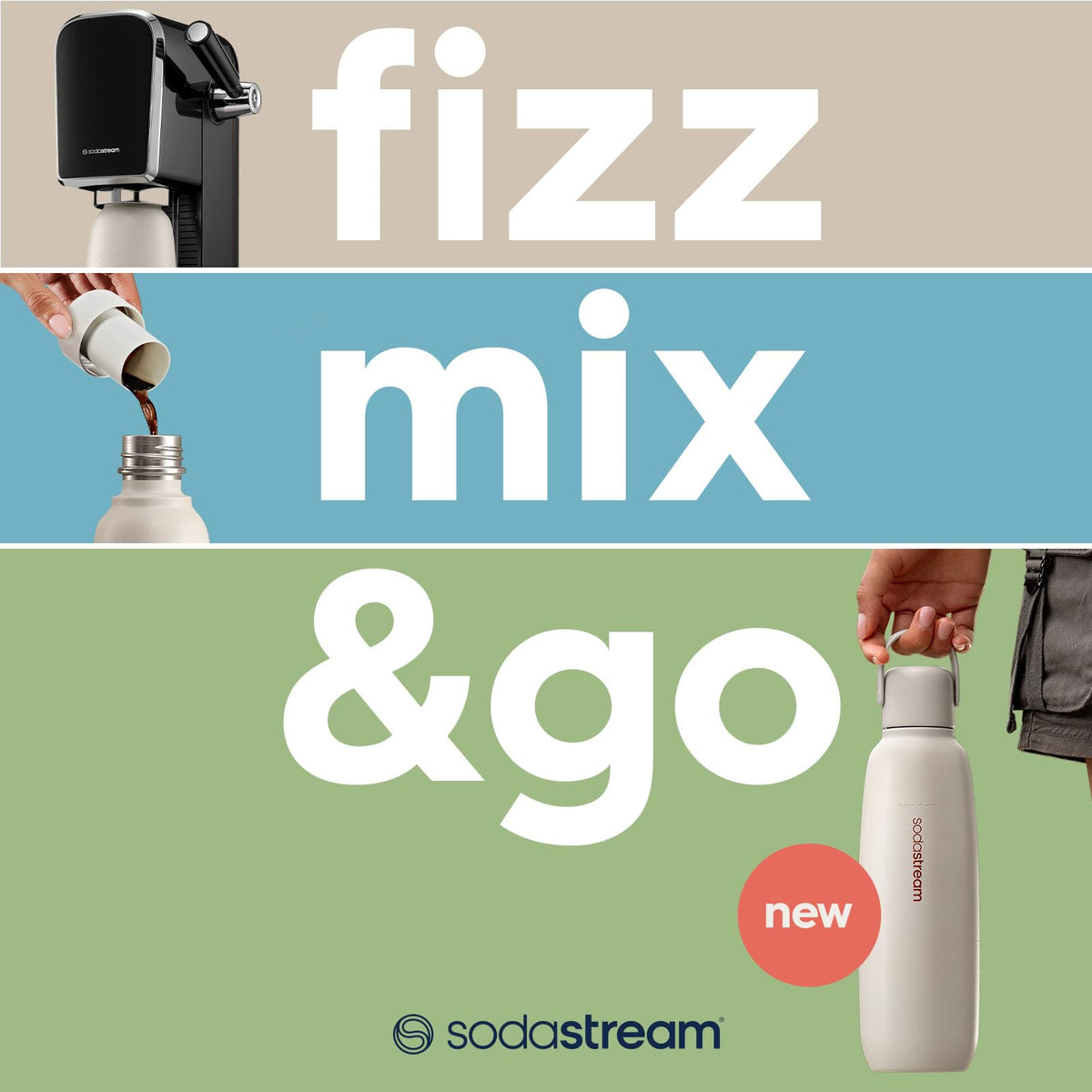 Storm bottle fits standard car cupholder, highlighting convenient on-road fizz access.