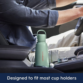 Stainless steel durability of the Sodastream Fizz & Go bottle supports daily reuse.