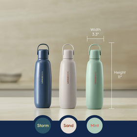 Carrying handle on the Sodastream Fizz & Go bottle Storm for easy transport.