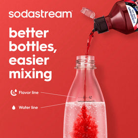 Sodastream bottle with hermetically sealed cap preserves carbonation longer.