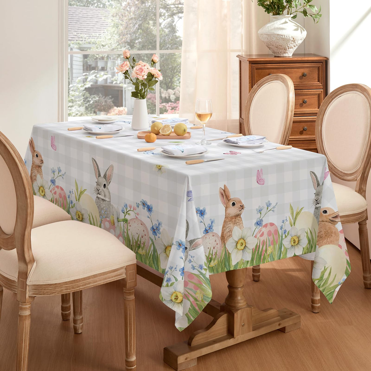 Softalker tablecloth floral pattern adds spring charm to gatherings.