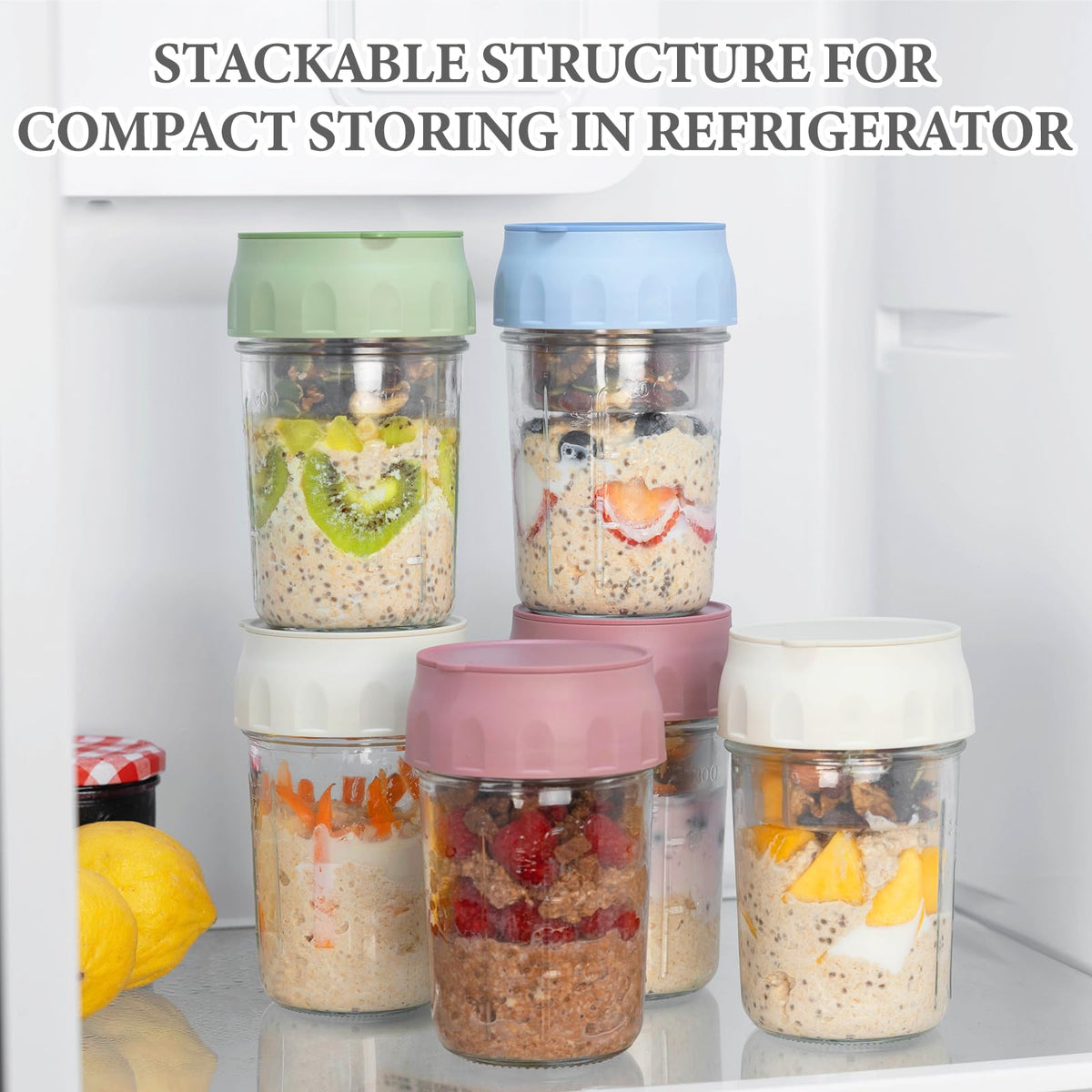 SOLIGT 16oz mason jars ready for oats and snacks.