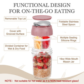 SOLIGT divided container for fruit and nuts keeps ingredients fresh until mixing time.