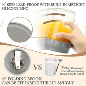 SOLIGT wide-mouth 16oz mason jar for oats, yogurt, or parfait layers.