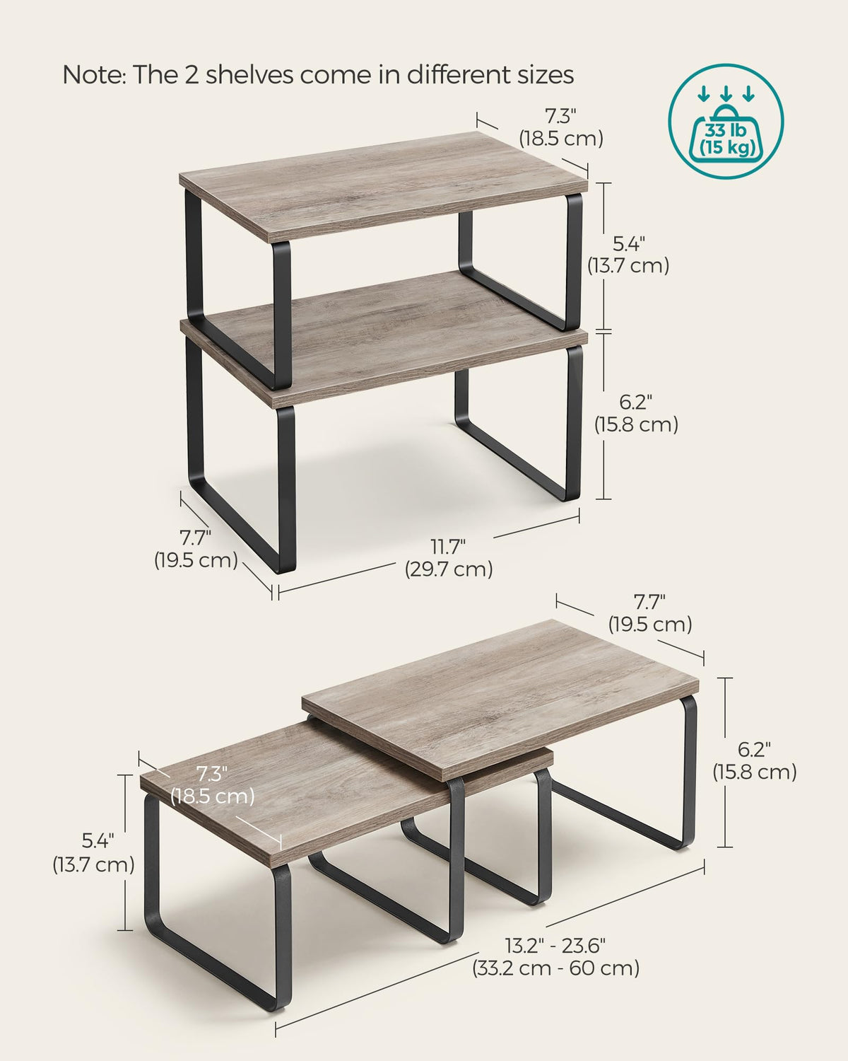 Songmics dining room display stand featuring the two shelves as a centerpiece.