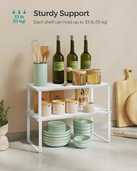 SONGMICS engineered wood and metal construction delivers durable, sturdy shelves for daily use.