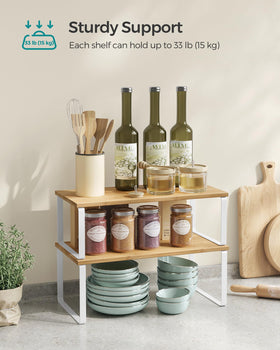 Songmics engineered wood and metal construction for durable storage.