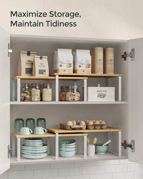 Songmics engineered wood top with white metal frame adds modern style to the space.