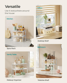 SONGMICS kitchen counter storage organization helps declutter and access essentials quickly.