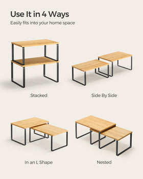 Songmics modern kitchen organization in ink black and natural beige finish