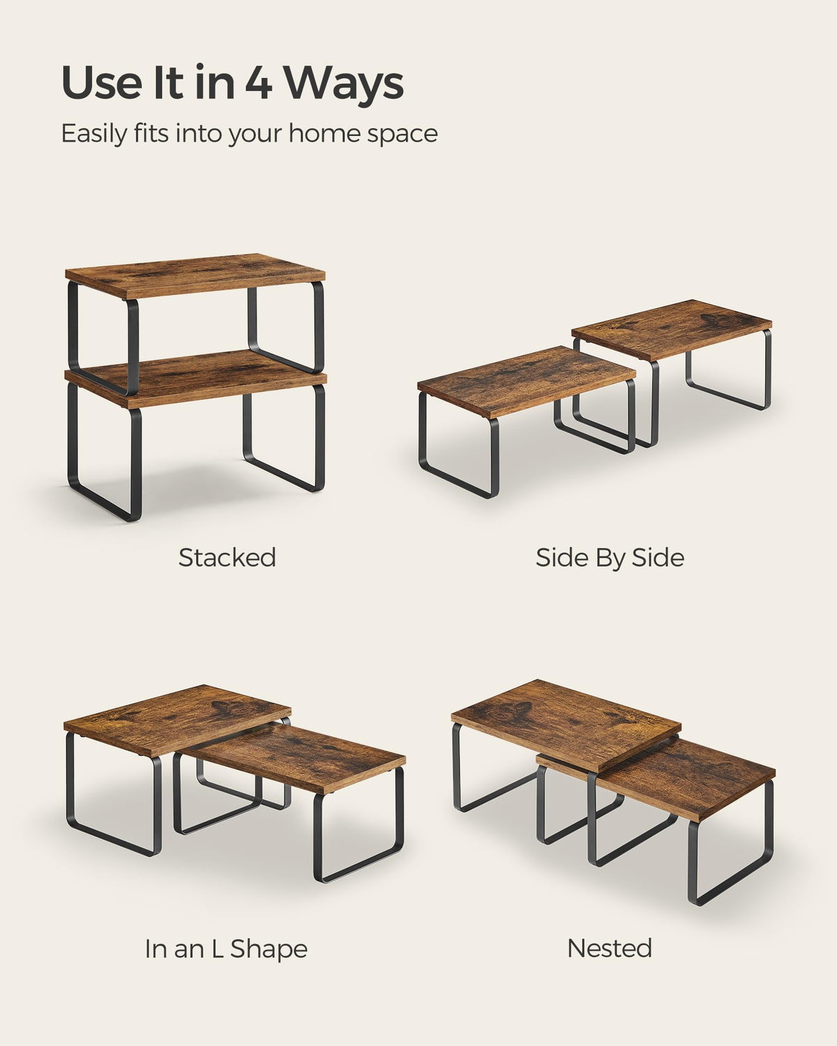 SongMICS sturdy shelves work beyond kitchen for dining or desk storage.