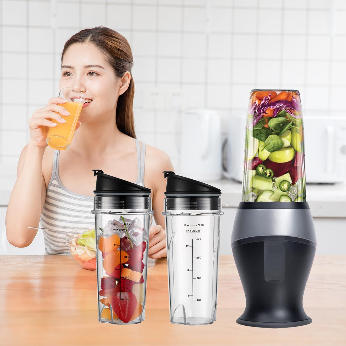 Sonkettek dishwasher-safe cups for easy cleanup after blends.