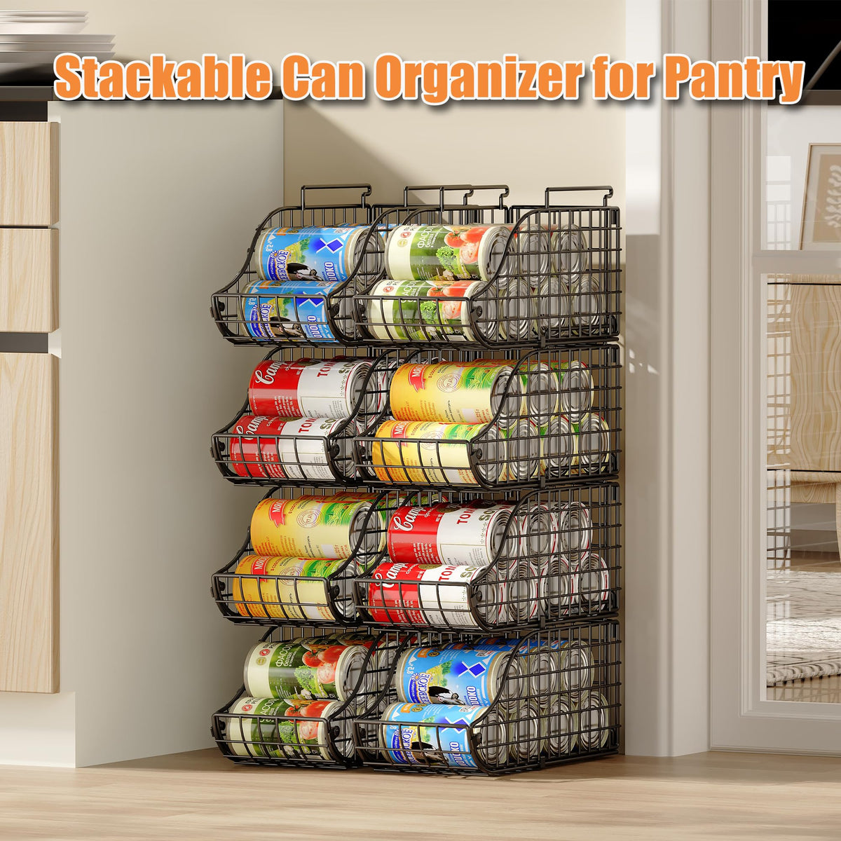 Sonyabecca cross-category bins organize beverages, snacks, and cans