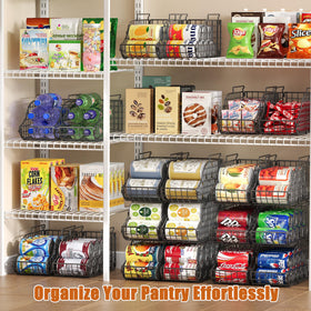 Sonyabecca layered pantry shelves offer quick item access
