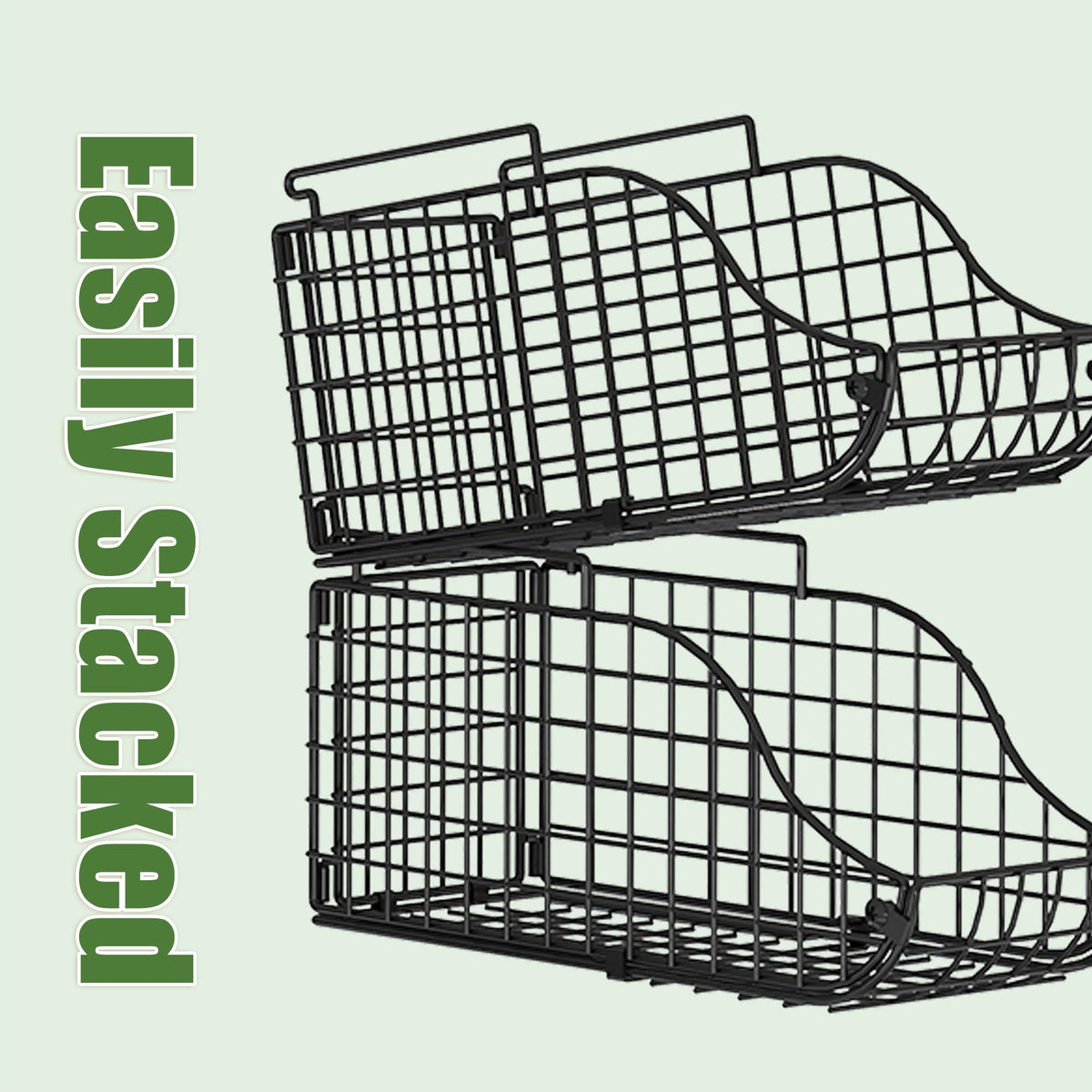 Sonyabecca metal wire baskets with handles for easy grip
