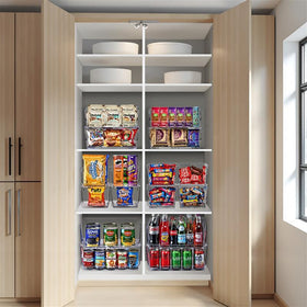 Sorbus clear pantry bin rectangle improves visibility for finding items at a glance.