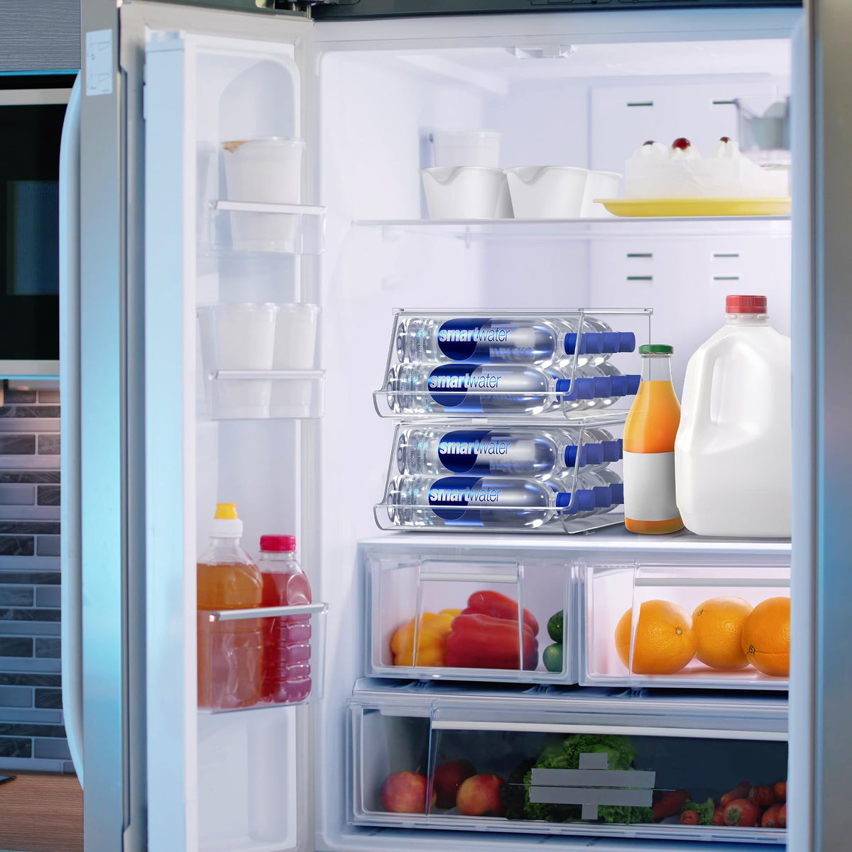 Crystal-clear BPA-free plastic Sorbus storage for safe, long-lasting bottle organization
