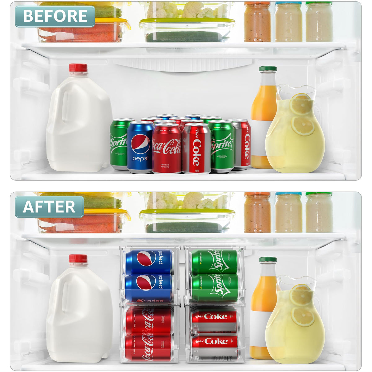 Sorbus stackable can dispenser streamlines pantry storage.