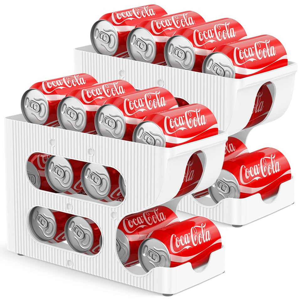 Sotfamily FIFO soda can organizer front view saves fridge space and keeps cans accessible.