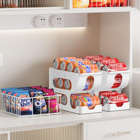 Sotfamily FIFO organizer on a kitchen counter saves cabinet space.