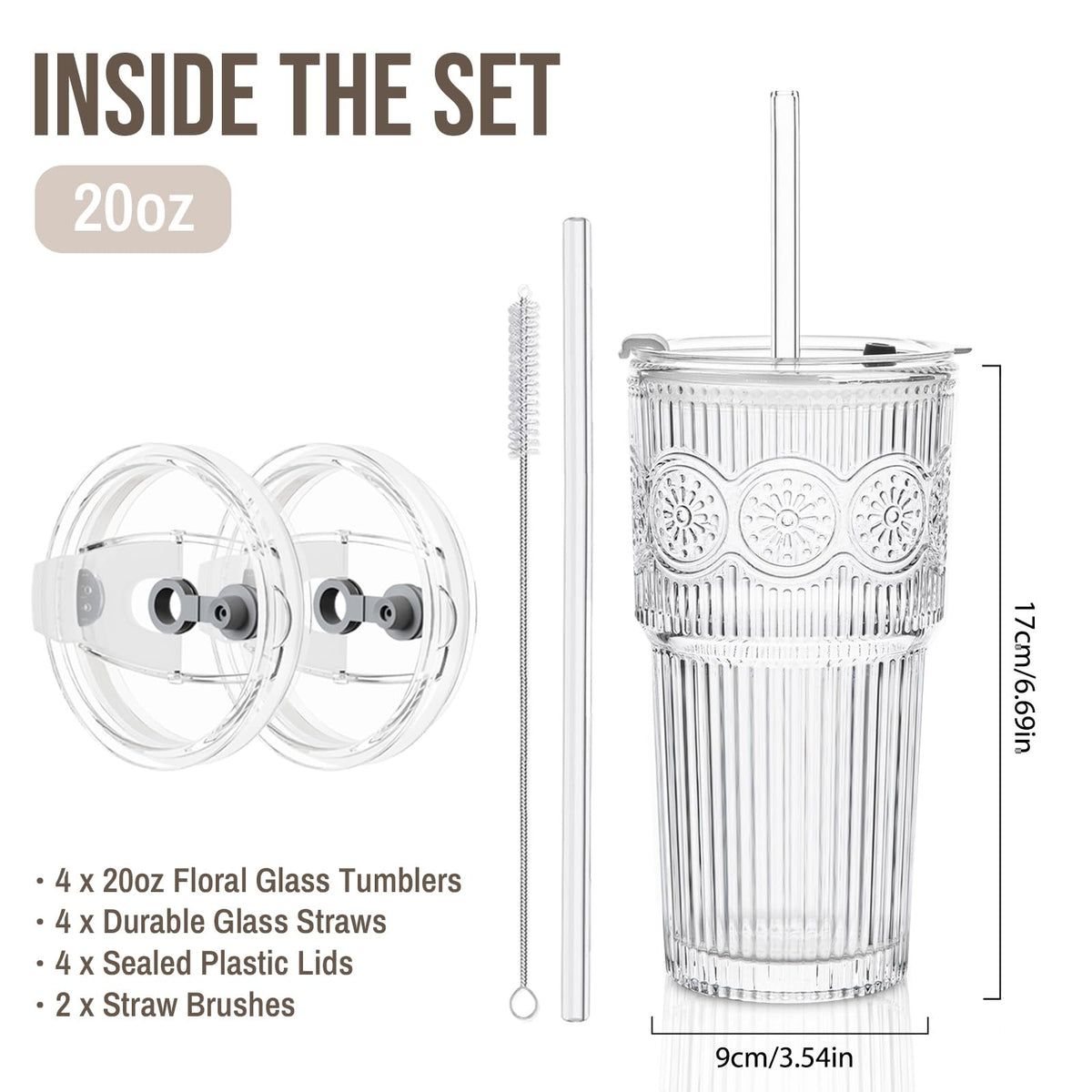 SoulTimes sealed-lid glass tumbler protects beverages during travel.