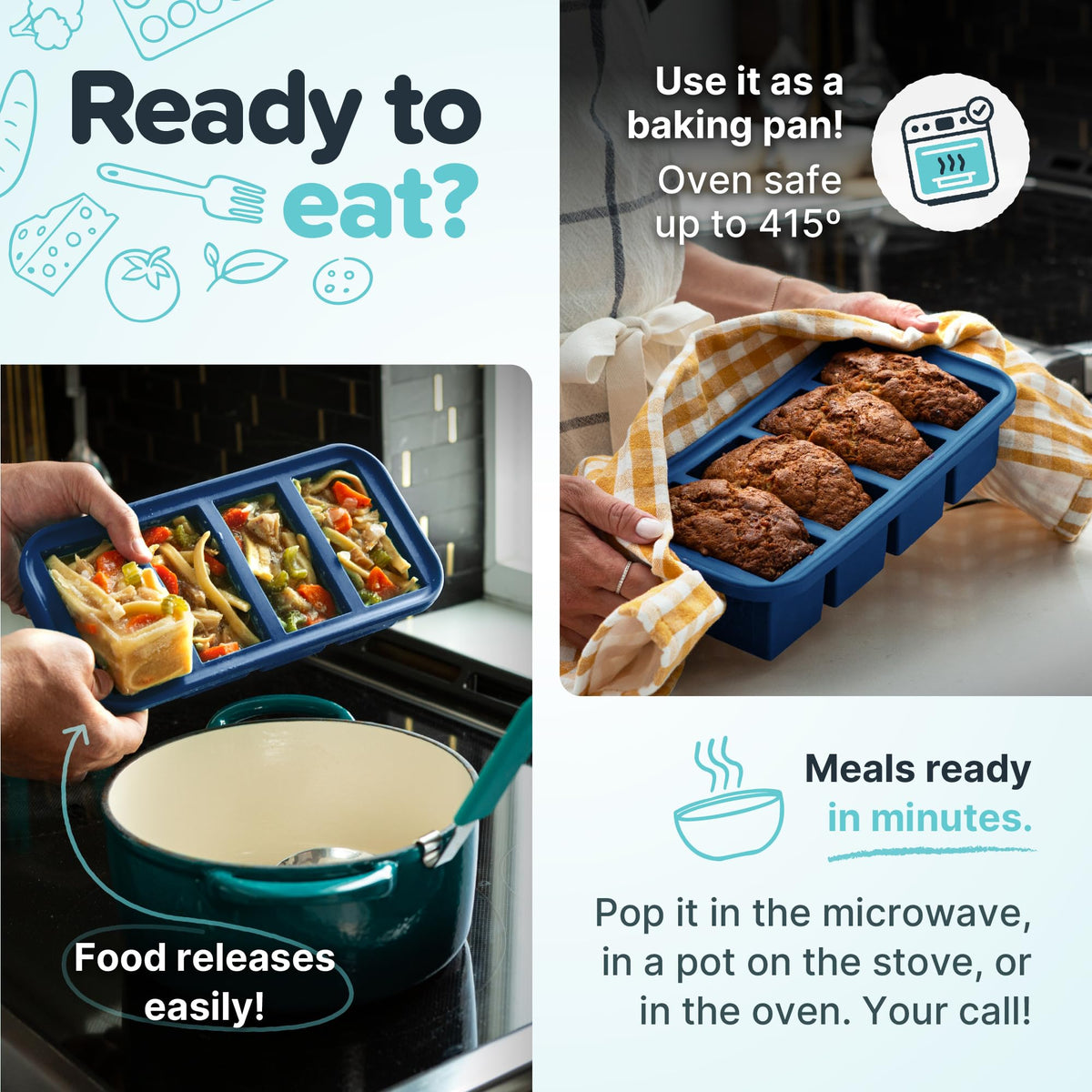 Souper Cubes dishwasher-safe freezer tray with easy cleanup.
