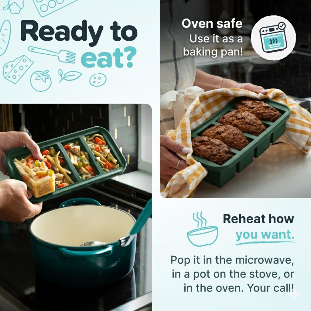 Souper Cubes fill lines show 1 cup and 2 cup portions for precise freezing.