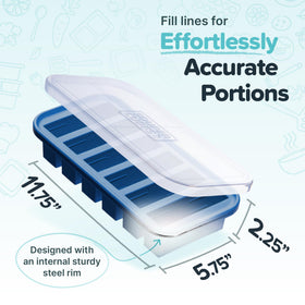 Souper Cubes steel-reinforced top ensures sturdy lid and stable stacking in the freezer.