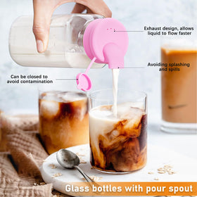 Sovietiep pink silicone dispenser cap enables easy, mess-free pouring