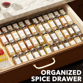 SpaceAid bamboo drawer closeup emphasizes natural finish and durability.