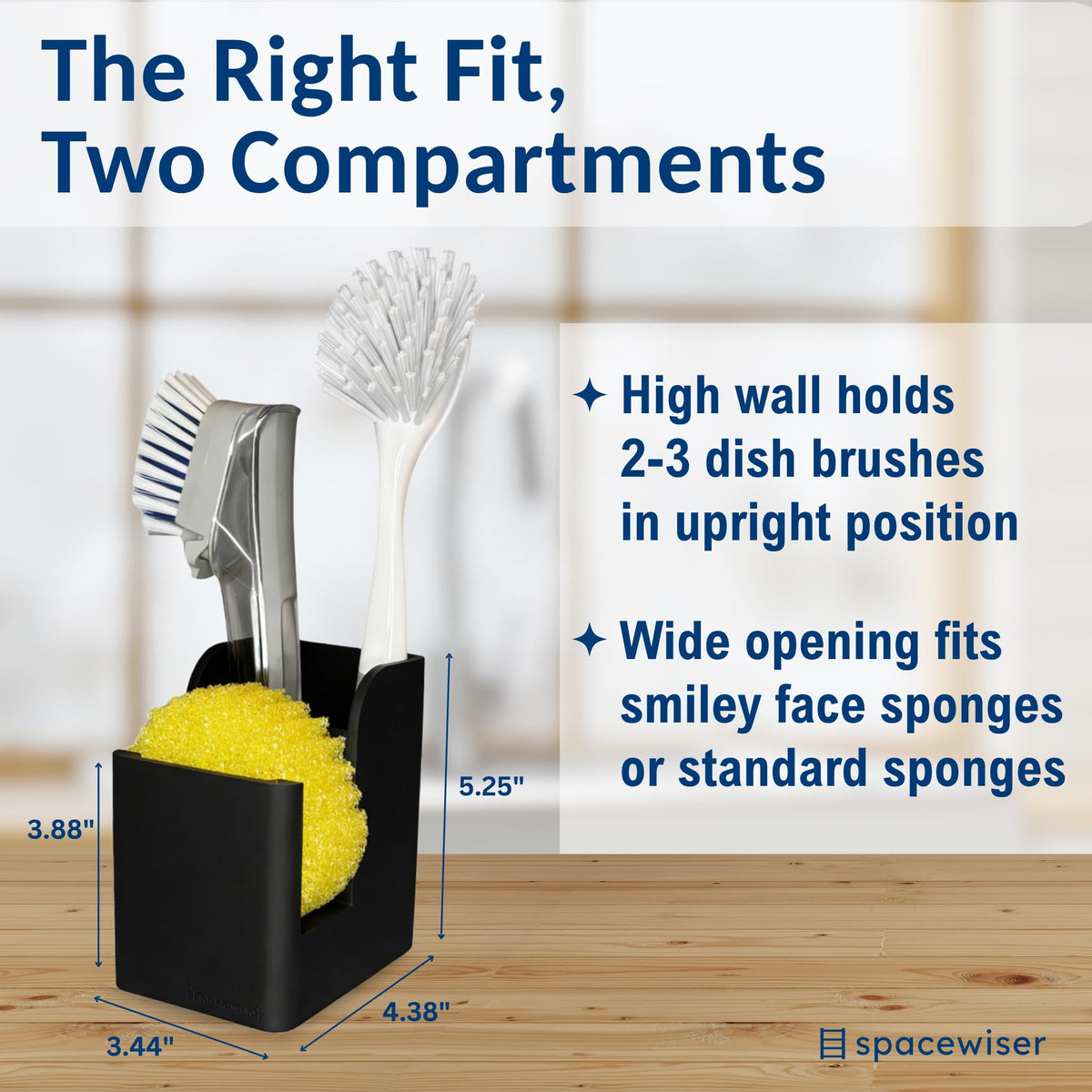 Spacewiser TidyNook silicone is rust-free, protecting sinks and counters