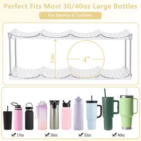 Spaclear acrylic tumbler organizer designed for Stanley 40oz cups in kitchen cabinet.