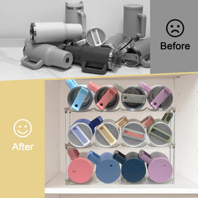 Spaclear sturdy transparent PET construction offers durable, shatterproof shelf storage.