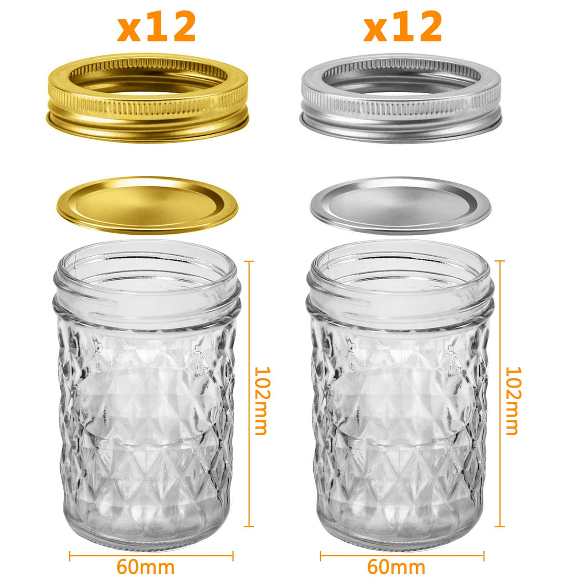 SPANLA 8 oz mason jar with silver lid for elegant canning projects.