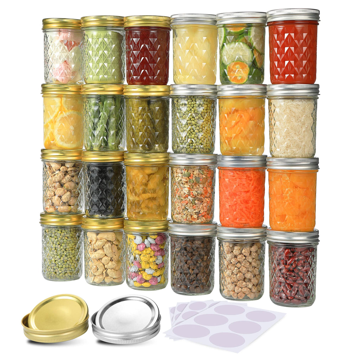 SPANLA 8 oz jar with regular lid showing microwave-safe use without lid.