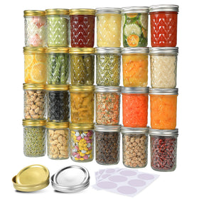 SPANLA 8 oz jar with regular lid showing microwave-safe use without lid.