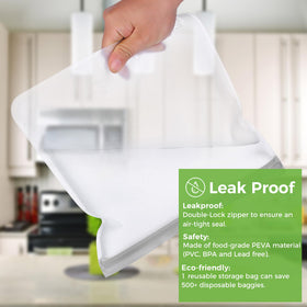 SPLF freezer-safe bags lock in freshness for freezing.