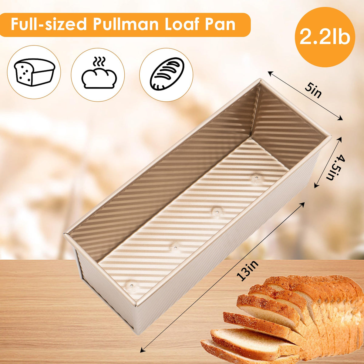 Spmarkt durable aluminized steel loaf pan for reliable high temperature baking